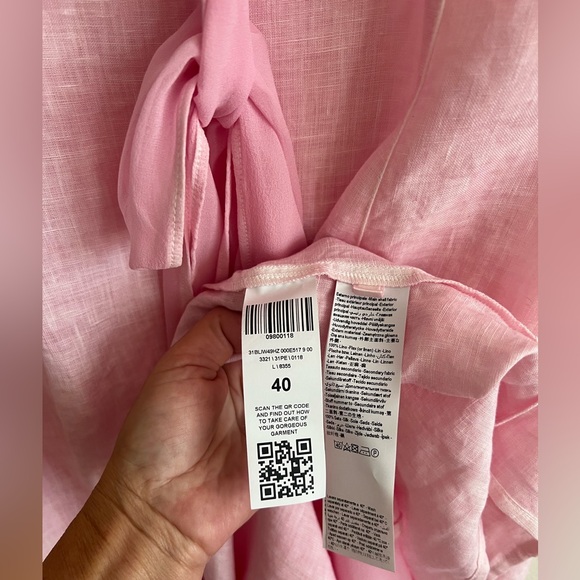 NWT $ 695 120% Lino Design Italy Light Pink Maxi Dress Size XS / 40 - Picture 10 of 12